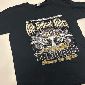 Old School Rider Black Graphic Tee